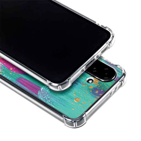 Turquoise Brush Stroke by Etta Vee Galaxy A36 5G Clear Case
